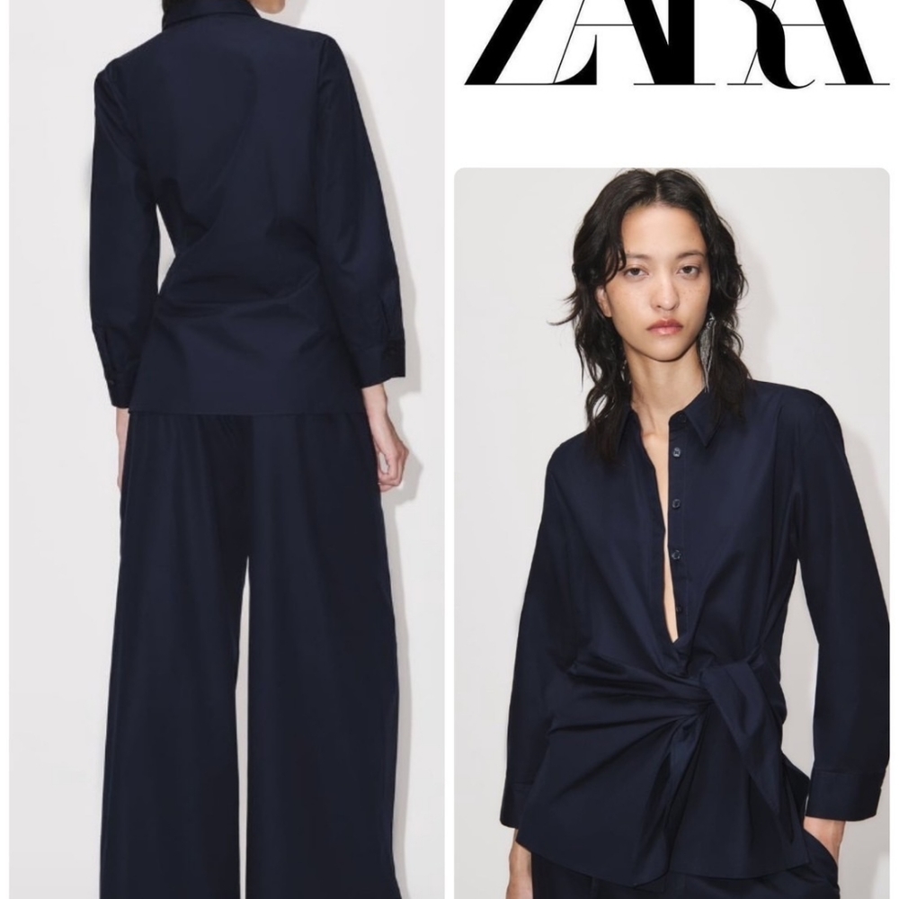 Zara Navy Blouse